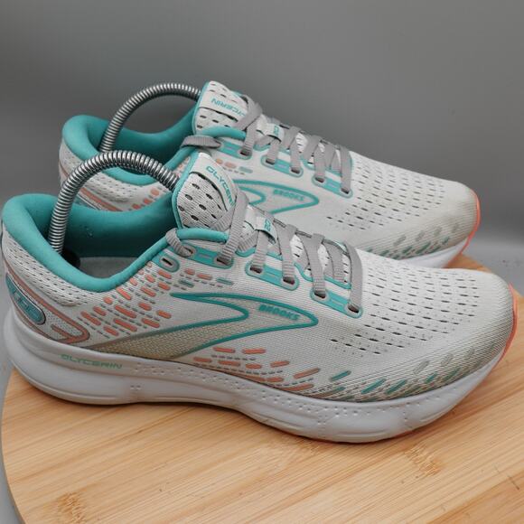 Brooks Shoes Womens 11 B Glycerin 20 Gray Blue Running Sneakers 1203691B061 - Picture 3 of 9